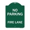 Signmission Designer Series Sign-No Parking Fire Lane, Green & White Aluminum Sign, 18" x 24", GW-1824-23622 A-DES-GW-1824-23622 - alternate 1